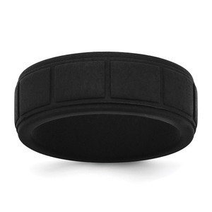 Silicone Black 8mm Grid Pattern Band - SL-767C4D47-1620