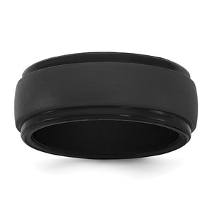 Silicone Black 9mm Ridged Edge Band - SL-6DAB49D4-9264