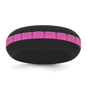 Silicone Black with Pink Grooved Center 7.50mm Band - SL-35D461C4-7537