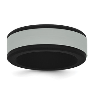 Silicone Black with Removable Grey Center 8mm Band - SL-BD9D30FF-5754
