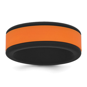 Silicone Black with Removable Orange Center 8mm Band - SL-691BE4A3-8802