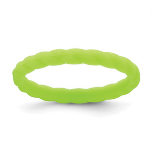 Silicone Bright Green 3mm Braided Band - SL-563EDC9C-9613