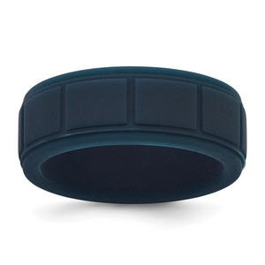 Silicone Dark Blue 8mm Grid Pattern Band - SL-0522FC32-2232