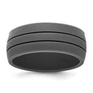 Silicone Dark Gray 8.50mm Grooved Band - SL-834E54CF-3463