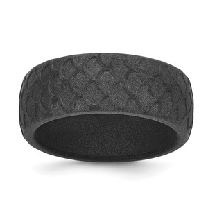 Silicone Dark Gray 8.70mm Fish Scale Pattern Band - SL-552FA8B6-7649