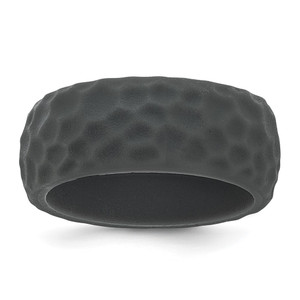 Silicone Dark Grey 8.50mm Hammered Band - SL-F2C84EBF-3474