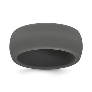 Silicone Dark Grey 8.7mm Domed Band Size 8