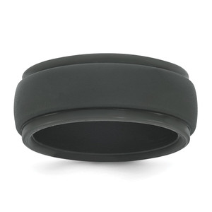 Silicone Dark Grey 9mm Ridged Edge Band - SL-CB5DEBED-1353