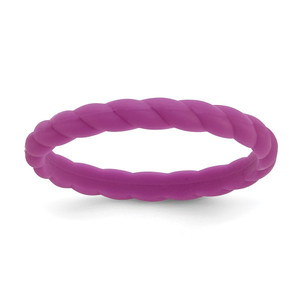 Silicone Dark Purple 3mm Braided Band - SL-F34EF139-7560