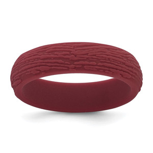 Silicone Dark Red 5.70mm Wood Grain Pattern Band - SL-871530C4-3552