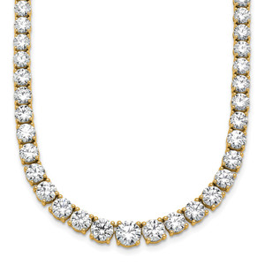 14k 28 1/2 carat Lab Grown Diamond VS/SI+ G+ Complete Round 18 inch Graduated Tennis Necklace