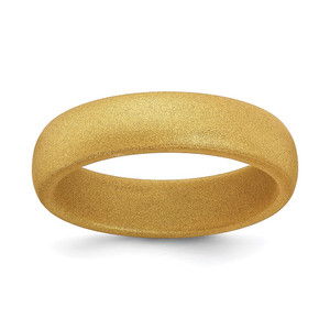Silicone Gold Metallic 5.7mm Domed Band Size 6