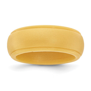 Silicone Gold Metallic 8mm Ridged Edge Band Size 11
