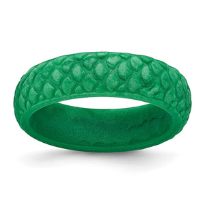 Silicone Green Mermaid Pattern 5.7mm Domed Band Size 9