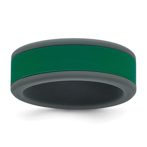 Silicone Grey with Removable Green Center 8mm Band - SL-9189C4AA-9333