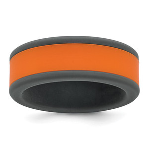 Silicone Grey with Removable Orange Center 8mm Band - SL-F7CC7B25-9311