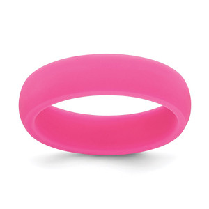 Silicone Hot Pink 5.7mm Domed Band Size 7