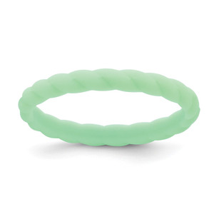 Silicone Light Mint Green 3mm Braided Band - SL-A0FC6CF2-6678