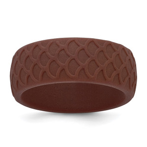 Silicone Metallic Bronze 8.70mm Fish Scale Pattern Band - SL-4565C7E1-9732