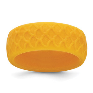 Silicone Metallic Gold 8.70mm Fish Scale Pattern Band - SL-34B7649E-5494