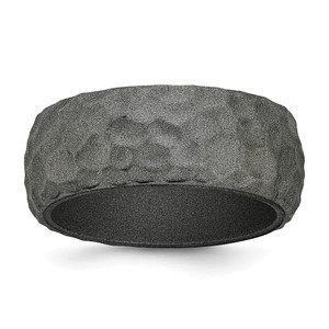 Silicone Metallic Silver 8.50mm Hammered Band - SL-4B03A2B6-1654