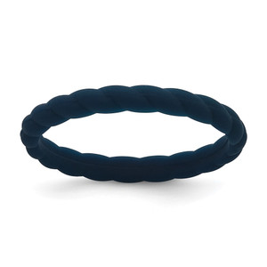 Silicone Midnight Blue 3mm Braided Band - SL-7C7800F3-5562