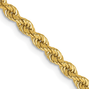 14K 28 inch 2.75mm Regular Rope with Lobster Clasp Chain