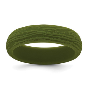 Silicone Olive Green 5.70mm Wood Grain Pattern Band - SL-05FBCFBF-1114