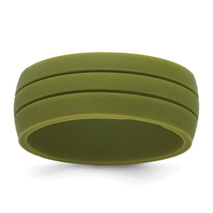 Silicone Olive Green 8.50mm Grooved Band - SL-214F980D-8408
