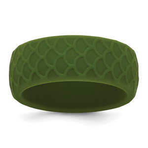 Silicone Olive Green 8.70mm Fish Scale Pattern Band - SL-6692166B-4733