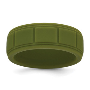 Silicone Olive Green 8mm Grid Pattern Band - SL-44512958-4479