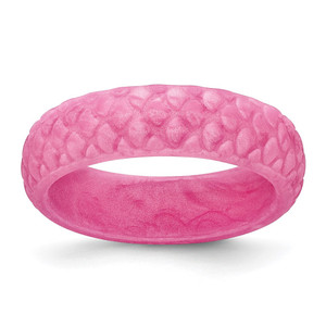 Silicone Pink Mermaid Pattern 5.7mm Domed Band Size 8