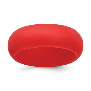 Silicone Red 8mm Domed Band Size 9