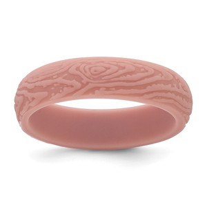 Silicone Rose Pink 5.70mm Wood Grain Pattern Band - SL-74C7CDE4-6747