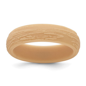 Silicone Sand/Tan 5.70mm Wood Grain Pattern Band - SL-E1214FA8-3172