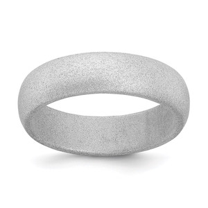 Silicone Silver Metallic 5.7mm Domed Band Size 9
