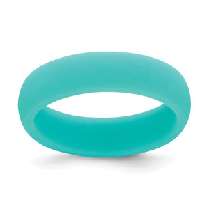 Silicone Sky Blue 5.7mm Domed Band Size 8