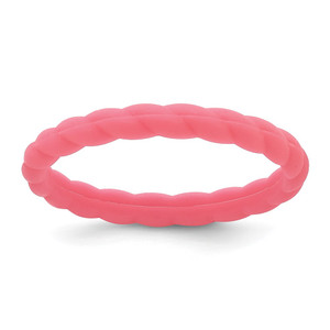 Silicone Watermelon Pink 3mm Braided Band - SL-250C5EC7-1543