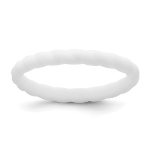 Silicone White 3mm Braided Band - SL-E8F0AECF-5729