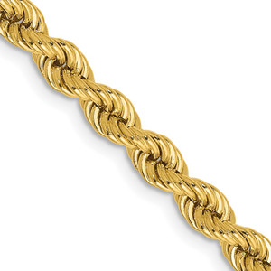14K 28 inch 4mm Regular Rope with Lobster Clasp Chain