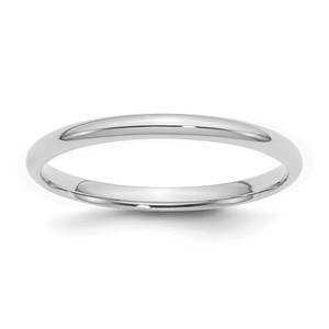 SS Rhodium-plated 2mm Comfort Fit Size 6 Band