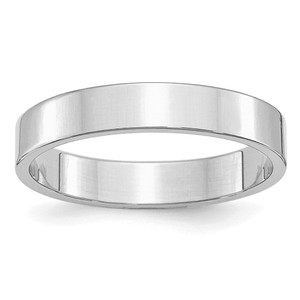 SS Rhodium-plated 4mm Flat Size 10 Band