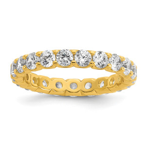 Sterling Shimmer Sterling Silver Gold-tone Flash Gold-plated 3mm CZ 23 Stone Eternity Band