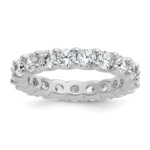 Sterling Shimmer Sterling Silver Rhodium-plated 3.5mm CZ 19 Stone Eternity Band