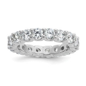 Sterling Shimmer Sterling Silver Rhodium-plated 3.75mm CZ 19 Stone Eternity Band