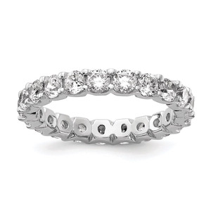 Sterling Shimmer Sterling Silver Rhodium-plated 3mm CZ 22 Stone Eternity Band