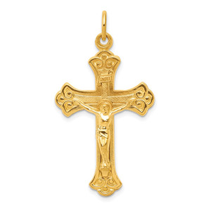 Sterling Silver & 24k Gold -plated INRI Crucifix Pendant - QC-1AEF201E-9946