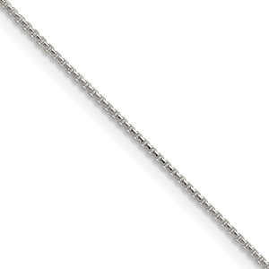 Sterling Silver .95mm Diamond-cut Round Box Chain w/2in ext.