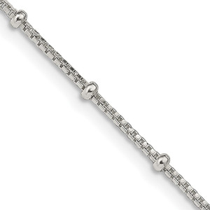 Sterling Silver 1.25mm Fancy Beaded Box Chain - QP-3700E0BD-6112