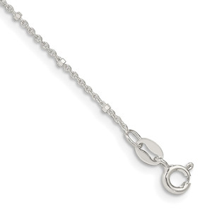 Sterling Silver 1.25mm Rolo with Beads Chain Anklet - QF-0FFDABB3-4990